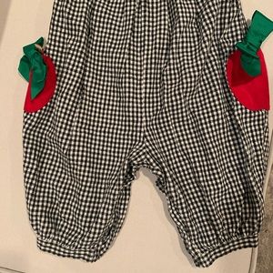 Black and white check baby romper